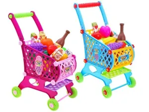 Dětský nákupní vozík s potravinami - modrá #5920489
