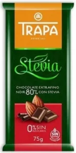 Natural Jihlava TRAPA Hořká čokoláda se stévií (80%) 75g
