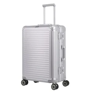 Travelite Hliníkový cestovní kufr Next 4w M Silver 69 l