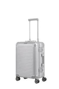 Travelite Kabinový hliníkový cestovní kufr Next 4w S Silver 39 l