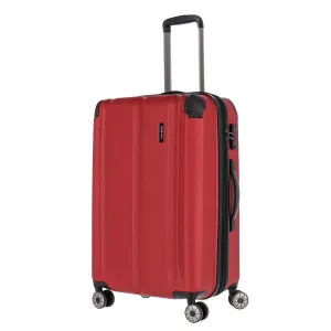 Travelite Skořepinový cestovní kufr City 4w Red EXP M 78/86 l