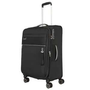 Travelite Textilní cestovní kufr Miigo 4w Black M EXP 61/66 l