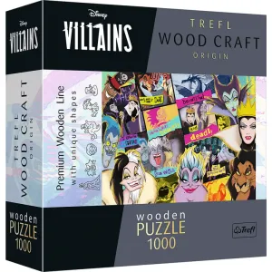 Trefl Wood Craft Origin puzzle Disney: Setkání záporáků 1000 dílků