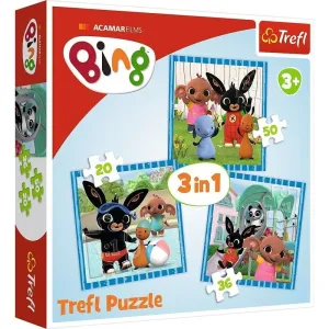 Trefl Puzzle Bing: Zábava s přáteli 3v1 (20,36,50 dílků)