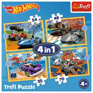 Trefl Puzzle Autíčka Hot Wheels 4 v 1 (35, 48, 54, 70 dílků)