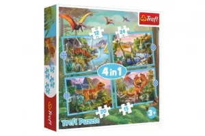 Puzzle 4v1 Unikátní dinosauři 28,5x20,5cm v krabici 28x28x6cm