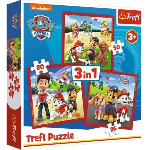 TREFL - Puzzle 3v1 - Šťastní psi z Labkové Patroly / Viacom PAW Patrol