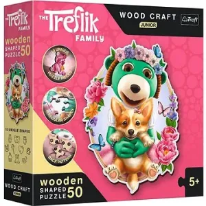 Trefl Wood Craft Origin puzzle Šťastní Treflíci 50 dílků