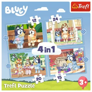 Trefl Puzzle Bluey a její svět 4 v 1 (12,15, 20, 24 dílků)