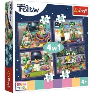 Trefl Puzzle Dobrou noc, Treflíci: Večerní rituály 4v1 (35,48,54,70 dílků)