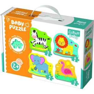 Trefl Baby puzzle Zvířata na safari 4v1 3, 4, 5, 6 dílků