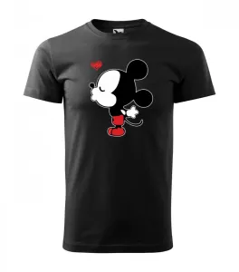 Černé pánské valentýnské tričko s potiskem Mickeyho #5737168
