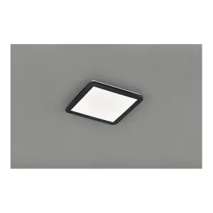 Stropní svítidlo hranaté černé 30 cm vč. LED 3stupňové stmívatelné IP44 - Lope