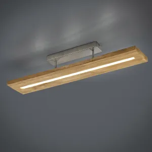 Venkovské stropní svítidlo dřevěné vč. LED 3stupňové stmívatelné - Linc
