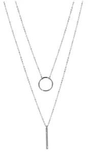 Troli Dvojitý náhrdelník se stylovými přívěsky z oceli