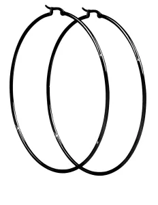 Troli Luxusní černé náušnice kruhy 4 cm