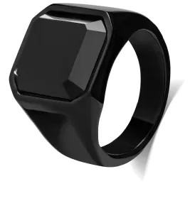 Troli Masivní prsten s černým krystalem 65 mm