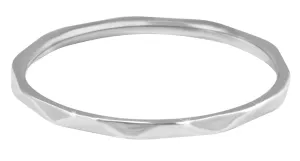 Troli Minimalistický ocelový prsten s jemným designem Silver 52 mm