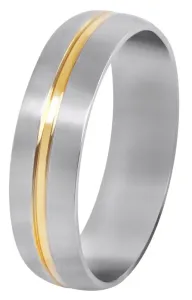 Troli Ocelový prsten se zlatým proužkem 57 mm