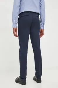 Bavlněné kalhoty Trussardi pánské, tmavomodrá barva, jednoduché