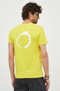Bavlněné tričko Trussardi žlutá barva, s potiskem #6147686