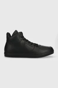 Kožené sneakers boty Trussardi Perlite Basket High černá barva #4344133