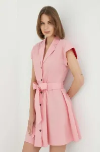 Bavlněné šaty Trussardi růžová barva, mini #6198130