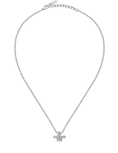 Trussardi Ocelový náhrdelník se zirkony T-Logo TJAXC13 (řetízek, přívěsek)