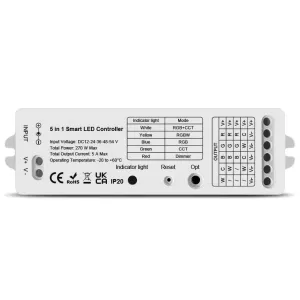 LED kontrolér 5v1 ZigBee + RF RGBW+CCT GL HUE TUYA