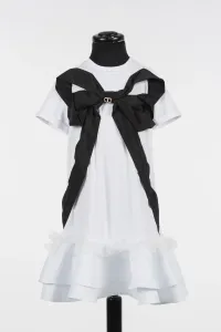 Šaty s krátkým rukávem a mašlí bílé Twinset Girl velikost: 12