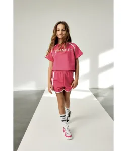 Twinset Girl Set trička s krátkým rukávem a šortek tmavě růžový TWINSET velikost: 6