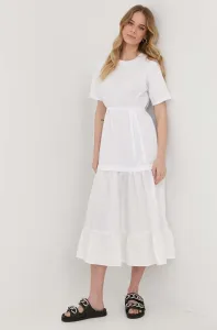 Bavlněné šaty Twinset bílá barva, midi #2015707