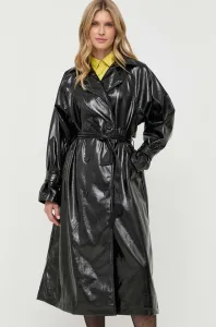 Kabát Twinset dámský, černá barva, přechodný, dvouřadový