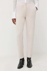 Kalhoty Twinset dámské, béžová barva, jednoduché, high waist #6054650