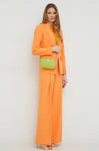 Kalhoty Twinset dámské, oranžová barva, široké, high waist