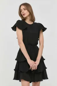 Šaty s příměsí hedvábí Twinset černá barva, mini #5308914