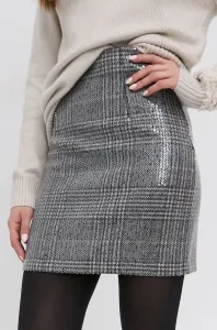 Vlněná sukně Twinset šedá barva, mini, pouzdrová