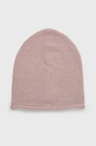 Vlněný klobouk Twinset růžová barva, z tenké pleteniny