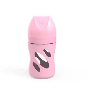 Twistshake - Kojenecká láhev anti-colic skleněná 180 ml pastelově růžová