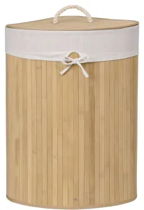 TZB Rohový bambusový koš na prádlo s víkem 60L hnědý