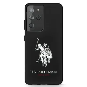 Silikonové pouzdro s logem U.S. Polo Assn. pro Samsung Galaxy S21 Ultra - černé