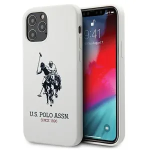 Silikonové pouzdro U.S. Polo Assn. Silicone Collection pro iPhone 12 Pro Max - bílé