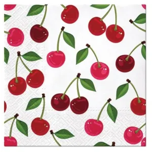 Ubrousky na dekupáž Cherries Pattern - 1 ks (ubrousky na dekupáž)