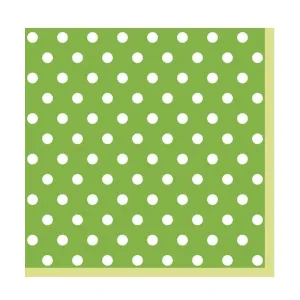 Ubrousky na dekupáž - Zelená s puntíky - 1 ks #2692579
