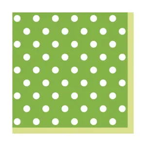 Ubrousky na dekupáž - Zelená s puntíky - 1 ks #6102763