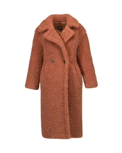 Kabát UGG dámský, růžová barva, přechodný, dvouřadový