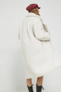 Kabát UGG dámský, béžová barva, přechodný, dvouřadový