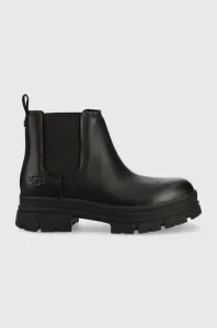 Kožené kotníkové boty UGG Ashton Chelsea dámské, černá barva, na platformě, 1133894.BLK #5583578