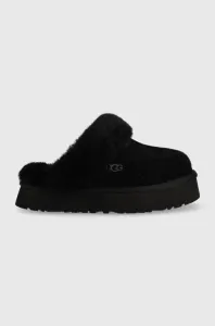 Kožené papuče UGG W Disquette černá barva, 1122550.BLK
