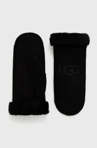Semišové rukavice UGG dámské, černá barva, 20932-BLK